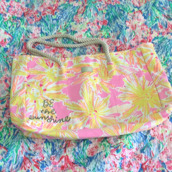 NWOT Lilly Pulitzer Be the Sunshine Extra Large Beach Bag - Picture 9 of 14